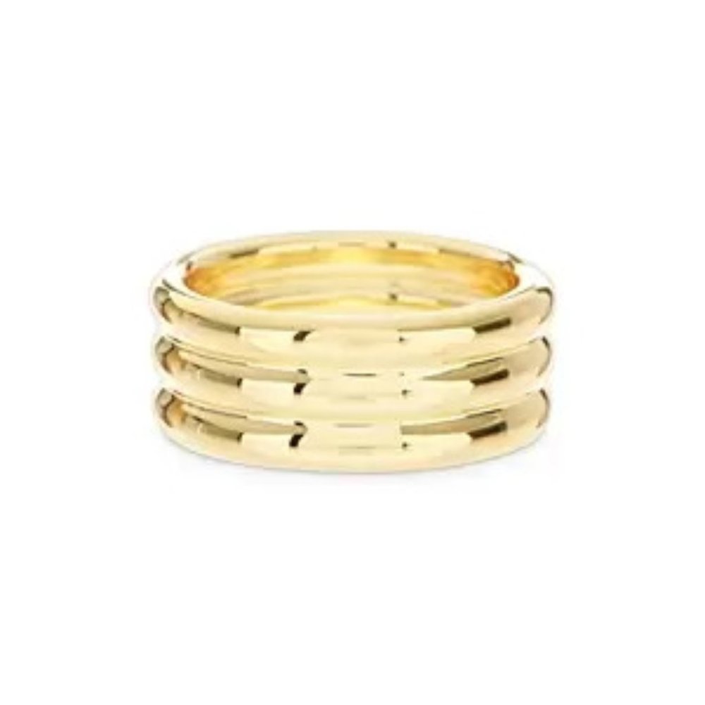 LUV AJ RIDGED BAND RING- GOLD